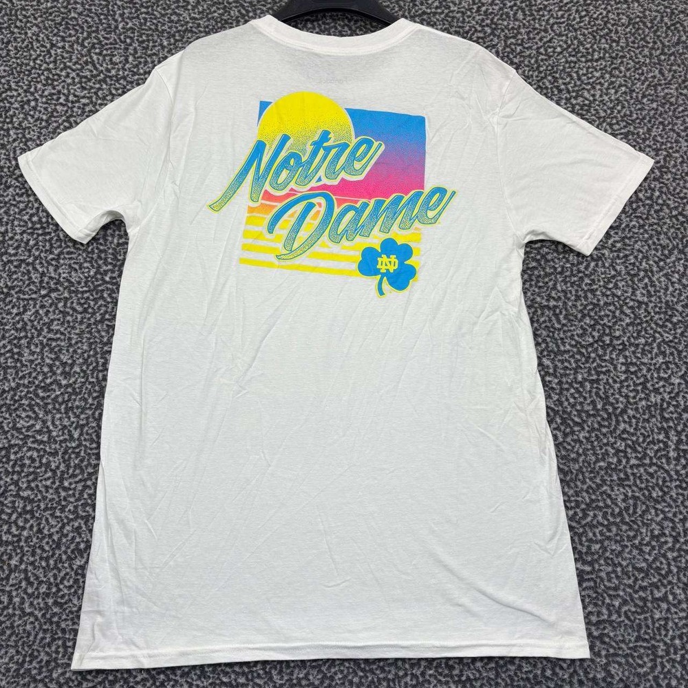 Notre Dame Fighting Irish Shirt Men Large White Fanatics Short Sleeve New L